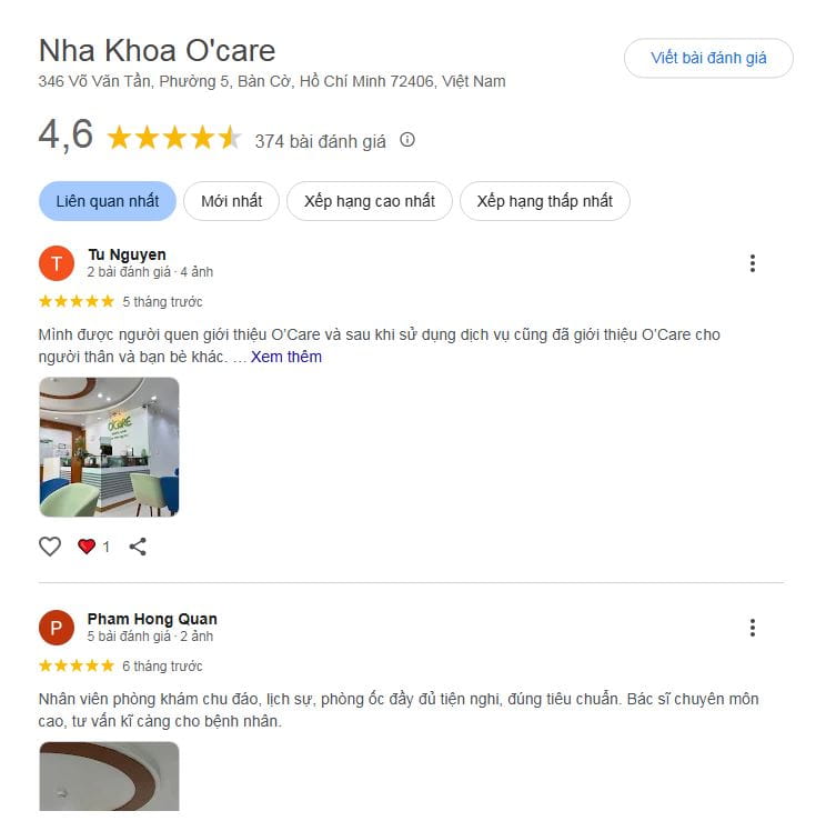 Hình: review trồng răng implant Ocare